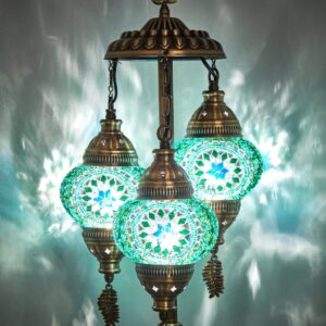 Turkish Triple Mosaic Desktop Lampshade Lamp - Turkuaz