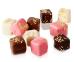 Turkish Delight with Chocolate Covered Almonds Decorated with Gold Particles / Assorted - Selamlique