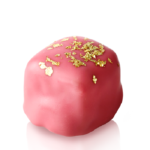 Turkish Delight with Chocolate Covered Almonds Decorated with Gold Particles / Rose - Selamlique
