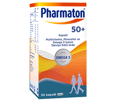 Natural Herbal Supplement - Pharmaton 50 Plus Capsules - Omega 3
