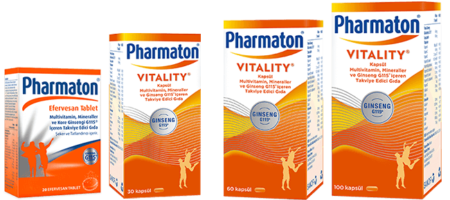 Natural Herbal Supplement - Pharmaton Vitality Efeversan Tablets & Capsules - Ginseng G115