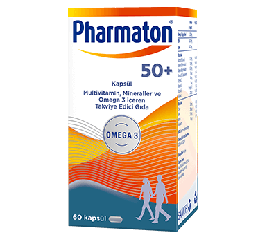 Natural Herbal Supplement - Pharmaton 50 Plus Capsules - Omega 3