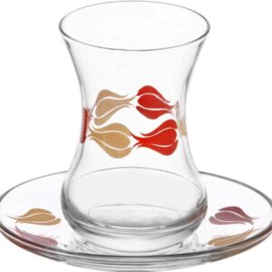Lav Turkish Tea Glass Set-Tulip (12pcs)