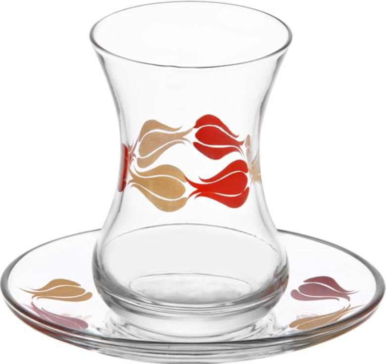 Lav Turkish Tea Glass Set-Tulip (12pcs) - Online Turkish Shopping Center