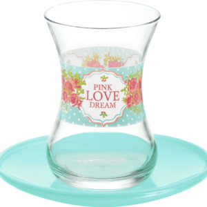 Lav Turkish Tea Glass Set-Turquoise Love Dream (12pcs)